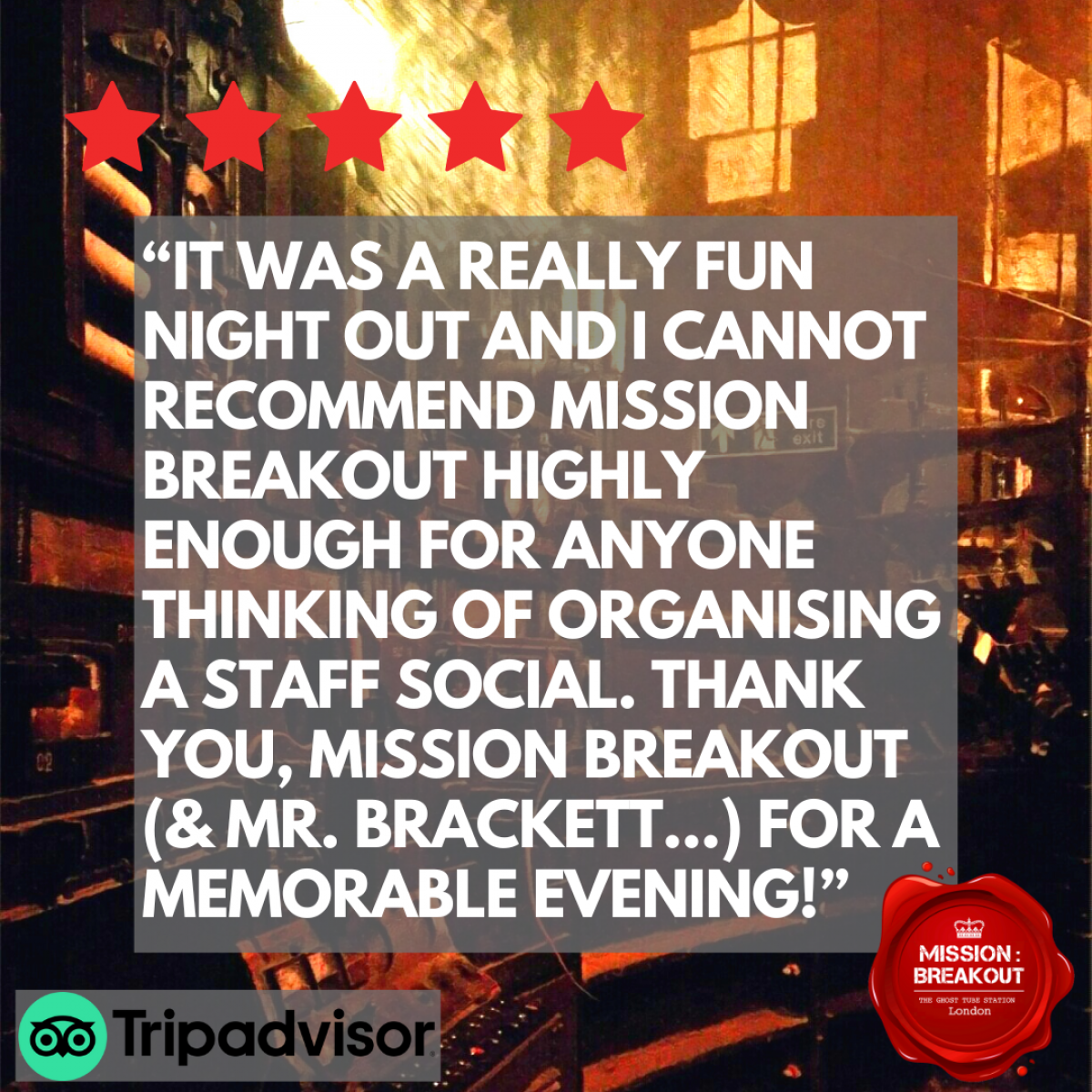 TripAdvisor five star review london escape room
