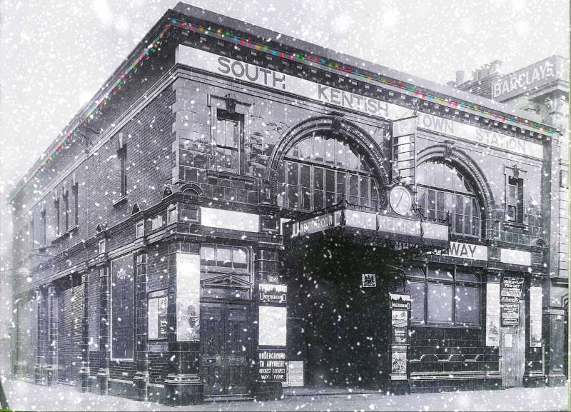 South Kentish Town Station Mission Breakout Christmas Snow